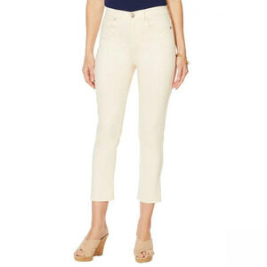 DG2 by Diane Gilman Crop Jeans Eggshell Petite 24W